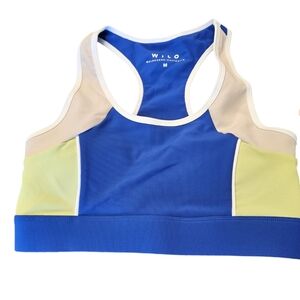 Wilo The Label Rib Sports Bra Cobalt Lime NEW Womens Medium